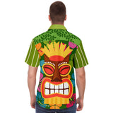 The Tiki God S/S Button Down Shirt Short Sleeve Button Down Shirt - AOP - Thathoodyshop