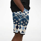 Blueberry Hill Plaid Patchwork Basketball Shorts Basketball Shorts - Thathoodyshop