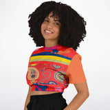 Chili Pepper Paisley Cropped Sweater Cropped Short Sleeve Sweater - Thathoodyshop