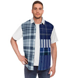 Fair Isle Plaid Button Down Shirt Short Sleeve Button Down Shirt - Thathoodyshop
