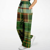 Green Nantucket Plaid Flare Leg Joggers Flare Joggers - Thathoodyshop