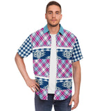 Purple Haze Plaid S/S Button Down Shirt Short Sleeve Button Down Shirt - Thathoodyshop