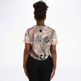Dolores Park Paisley Cropped Button Front Jersey Cropped Baseball Jersey - Thathoodyshop
