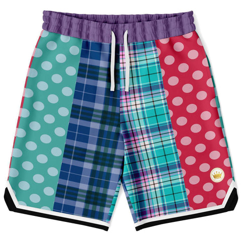 Cerulean Polka Dot Basketball Shorts Basketball Shorts - Thathoodyshop