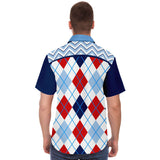 Red Par 4 S/S Button Down Shirt Short Sleeve Button Down Shirt - AOP - Thathoodyshop