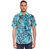 Aqua Amarillo S/S Button Down Shirt Short Sleeve Button Down Shirt - AOP - Thathoodyshop