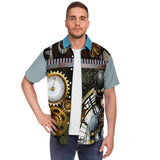 Steampunk Warrior S/S Button Down Shirt Short Sleeve Button Down Shirt - AOP - Thathoodyshop