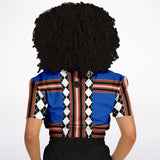 Argyle Blue DLX Cropped Sweater Cropped Sweater - Thathoodyshop