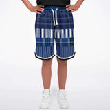 Fair Isle Blue Basketball Shorts Basketball Short Rib - AOP - Thathoodyshop