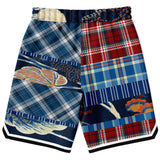 Andromeda Blue Patchwork Basketball Shorts Basketball Shorts - Thathoodyshop