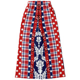 Liberty Bell Plaid Patchwork Stripe Stretchy Phat Bellbottoms Wide Leg Pants - Thathoodyshop