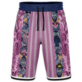 Purple Jamboree Striped Basketball Shorts Basketball Shorts - Thathoodyshop