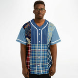 Andromeda Blue Hobo Patchwork Button Front Jersey Button Front Shirt - Thathoodyshop