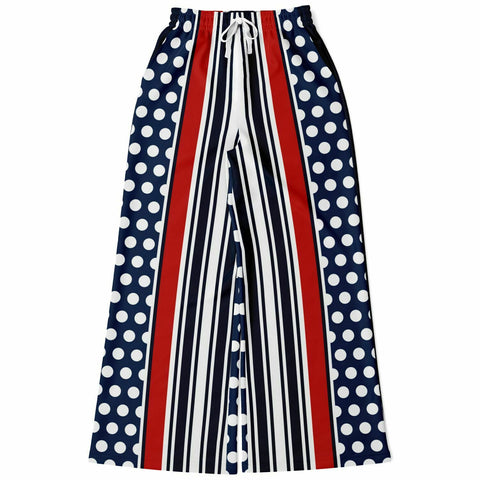 Sail Away Blue Polka Dot Stetchy Phat Bellbottoms Bellbottoms - Thathoodyshop