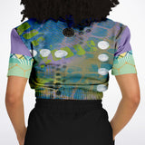 Dragonfly Cropped Fleece Sweater Cropped Short Sleeve Sweater - Thathoodyshop