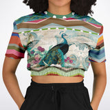Green Peacock Cropped Sweater Cropped Sweater - Thathoodyshop