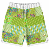 Green Anjou Pear Patchwork Basketball Shorts Basketball Shorts - Thathoodyshop