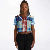 Andromeda Blue Hobo Cropped Button Front Jersey Cropped Baseball Jersey - Thathoodyshop