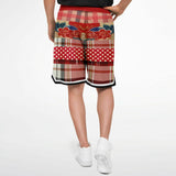 Jersey Salsa Floral Plaid Patchwork Basketball Shorts Basketball Shorts - Thathoodyshop