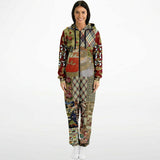 Tripoli Floral Patchwork Unisex Romper Zip-Front Romper - Thathoodyshop