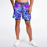Norma Jean Purple Plaid Floral Compression Activity Shorts Athletic Shorts - Thathoodyshop
