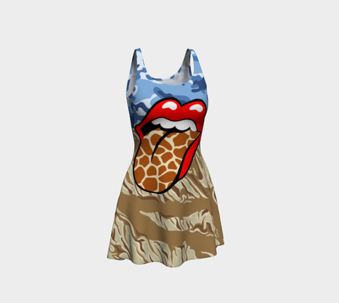 Giraffe Safari II Dress Flare Dress - Thathoodyshop