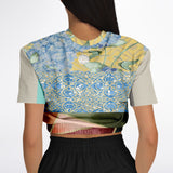 Calico Esplanade Cropped Sweater Athletic Cropped Short Sleeve Sweatshirt - AOP - Thathoodyshop