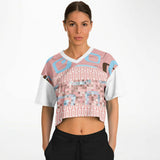 Pink Geo Crop Jersey Cropped Football Jersey - Thathoodyshop
