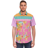 Pink Passion S/S Button Down Shirt Short Sleeve Button Down Shirt - AOP - Thathoodyshop