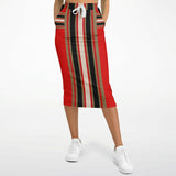 Gold Line Red Pocket Maxi Skirt Maxi Skirt - Thathoodyshop
