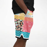 Old Miami Geo Patchwork Basketball Shorts Basketball Shorts - Thathoodyshop