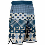 Blueberry Hill Plaid Patchwork Basketball Shorts Basketball Shorts - Thathoodyshop