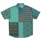 Many Blessings Horus Eye Patchwork Button Down Shirt Short Sleeve Button Down Shirt - Thathoodyshop