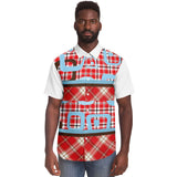 Red Pacific Palisades Plaid Button Down Shirt Short Sleeve Button Down Shirt - Thathoodyshop