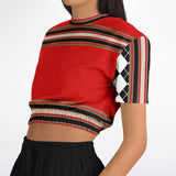 Gold Line Red Cropped Sweater Cropped Sweater - Thathoodyshop