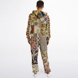 Tripoli Floral Patchwork Unisex Romper Zip-Front Romper - Thathoodyshop