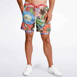 Serendipity Peach Floral Compression Activity Shorts Athletic Shorts - Thathoodyshop
