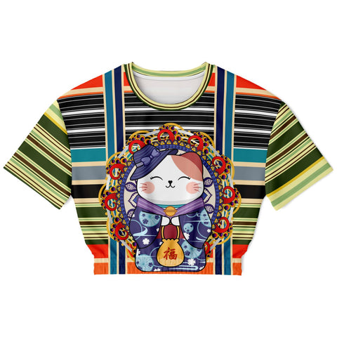 Happy Tequila Sunrise Cropped Sweater Cropped Short Sleeve Sweater - Thathoodyshop