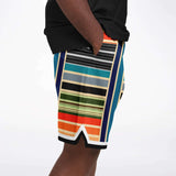 Tequila Sunrise Striped Basketball Shorts Basketball Shorts - Thathoodyshop