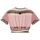 Pink Geo Zebra Cropped Sweater Cropped Short Sleeve Sweater - Thathoodyshop
