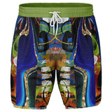 Barcelona Blue Marble Swirl Compression Activity Shorts Compression Shorts - Thathoodyshop