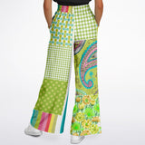 Green Anjou Pear SW Patchwork Bellbottoms Flare Leg Pants - Thathoodyshop