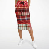 Jersey Salsa Plaid Patchwork Long Pocket Skirt Long Pocket Skirt - Thathoodyshop