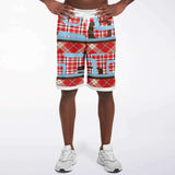 Red Pacific Palisades Plaid Basketball Shorts Basketball Shorts - Thathoodyshop