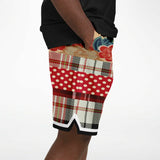 Jersey Salsa Floral Plaid Patchwork Basketball Shorts Basketball Shorts - Thathoodyshop