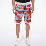 Red Pacific Palisades Plaid Basketball Shorts Basketball Shorts - Thathoodyshop