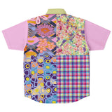 Mercury Retrograde Patchwork Plaid Button Down Shirt Short Sleeve Button Down Shirt - AOP - Thathoodyshop