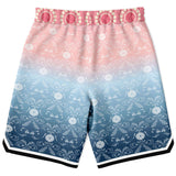 Pink Glacier Basketball Shorts Basketball Short Rib - AOP - Thathoodyshop