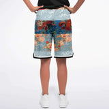 Blue Cabbage Basketball Shorts Basketball Short Rib - AOP - Thathoodyshop
