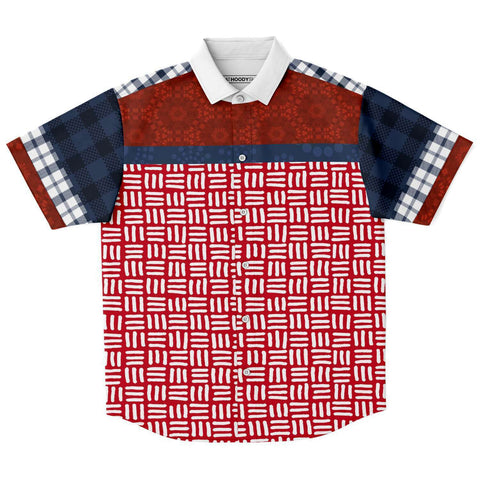 Super Kenzo S/S Button Down Shirt Short Sleeve Button Down Shirt - AOP - Thathoodyshop